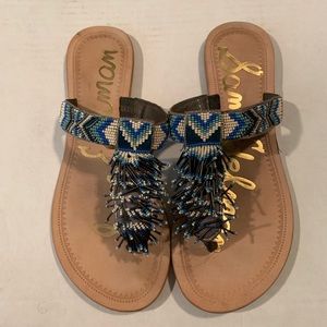 Sam Edelman Anella Beaded Thong Sandals. Sz 6.5